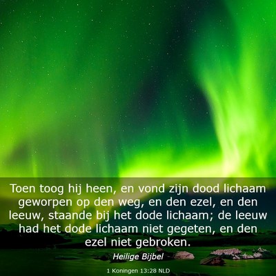 Picture 03 - 1 Koningen 13:28 NLD - Toen toog hij heen, en vond zijn dood lichaam - Bible Verse Picture