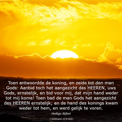 Picture 03 - 1 Koningen 13:6 NLD - Toen antwoordde de koning, en zeide tot den man - Bible Verse Picture