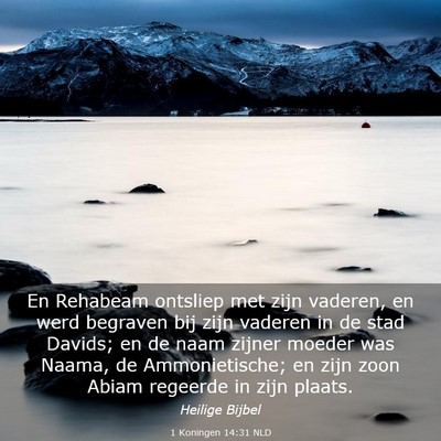 Picture 03 - 1 Koningen 14:31 NLD - En Rehabeam ontsliep met zijn vaderen, en werd - Bible Verse Picture
