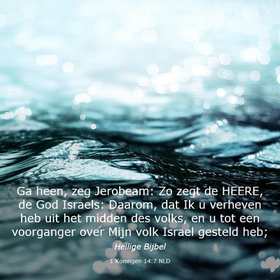 Picture 03 - 1 Koningen 14:7 NLD - Ga heen, zeg Jerobeam: Zo zegt de HEERE, de God - Bible Verse Picture