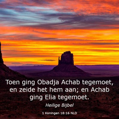 Picture 03 - 1 Koningen 18:16 NLD - Toen ging Obadja Achab tegemoet, en zeide het hem - Bible Verse Picture