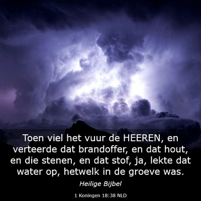 Picture 03 - 1 Koningen 18:38 NLD - Toen viel het vuur de HEEREN, en verteerde dat - Bible Verse Picture
