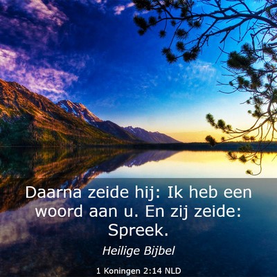 Picture 03 - 1 Koningen 2:14 NLD - Daarna zeide hij: Ik heb een woord aan u. En zij - Bible Verse Picture
