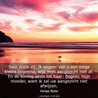 Picture 03 - 1 Koningen 2:20 NLD - Toen zeide zij: Ik begeer van u een enige kleine - Bible Verse Picture