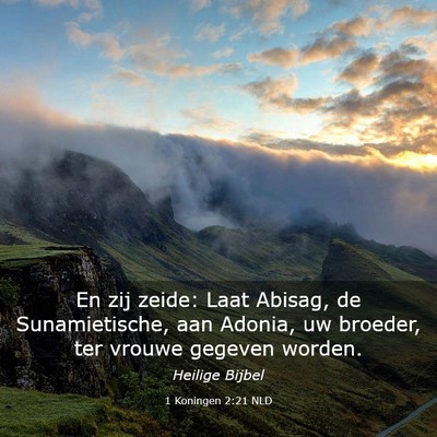 Picture 03 - 1 Koningen 2:21 NLD - En zij zeide: Laat Abisag, de Sunamietische, aan - Bible Verse Picture