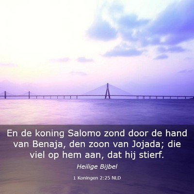 Picture 03 - 1 Koningen 2:25 NLD - En de koning Salomo zond door de hand van Benaja, - Bible Verse Picture