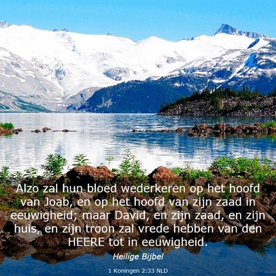 Picture 03 - 1 Koningen 2:33 NLD - Alzo zal hun bloed wederkeren op het hoofd van - Bible Verse Picture