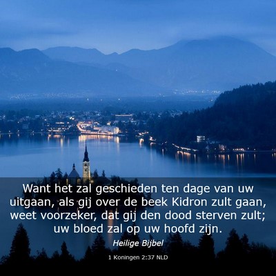 Picture 03 - 1 Koningen 2:37 NLD - Want het zal geschieden ten dage van uw uitgaan, - Bible Verse Picture