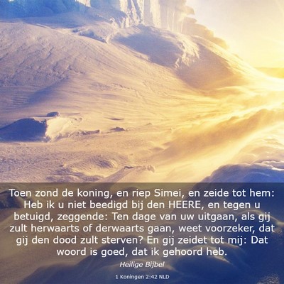 Picture 03 - 1 Koningen 2:42 NLD - Toen zond de koning, en riep Simei, en zeide tot - Bible Verse Picture