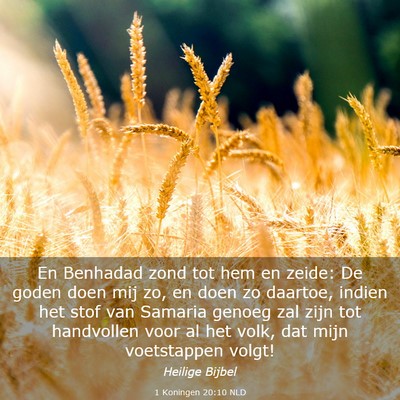 Picture 03 - 1 Koningen 20:10 NLD - En Benhadad zond tot hem en zeide: De goden doen - Bible Verse Picture