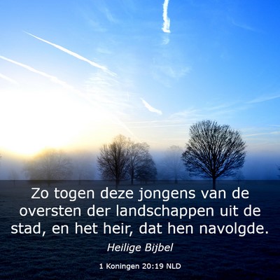 Picture 03 - 1 Koningen 20:19 NLD - Zo togen deze jongens van de oversten der - Bible Verse Picture