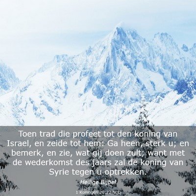 Picture 03 - 1 Koningen 20:22 NLD - Toen trad die profeet tot den koning van Israel, - Bible Verse Picture