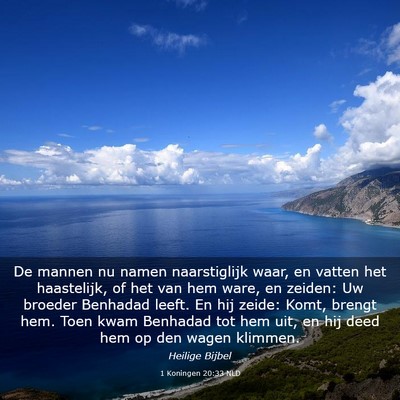 Picture 03 - 1 Koningen 20:33 NLD - De mannen nu namen naarstiglijk waar, en vatten - Bible Verse Picture