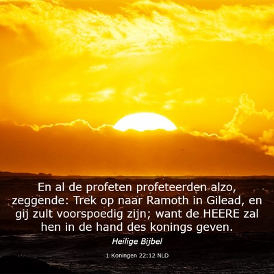Picture 03 - 1 Koningen 22:12 NLD - En al de profeten profeteerden alzo, zeggende: - Bible Verse Picture