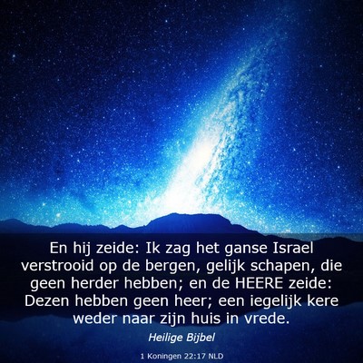 Picture 03 - 1 Koningen 22:17 NLD - En hij zeide: Ik zag het ganse Israel verstrooid - Bible Verse Picture
