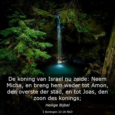 Picture 03 - 1 Koningen 22:26 NLD - De koning van Israel nu zeide: Neem Micha, en - Bible Verse Picture