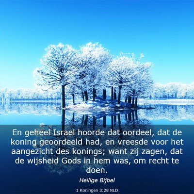 Picture 03 - 1 Koningen 3:28 NLD - En geheel Israel hoorde dat oordeel, dat de - Bible Verse Picture