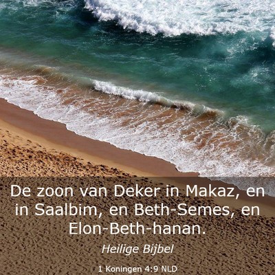 Picture 03 - 1 Koningen 4:9 NLD - De zoon van Deker in Makaz, en in Saalbim, en - Bible Verse Picture