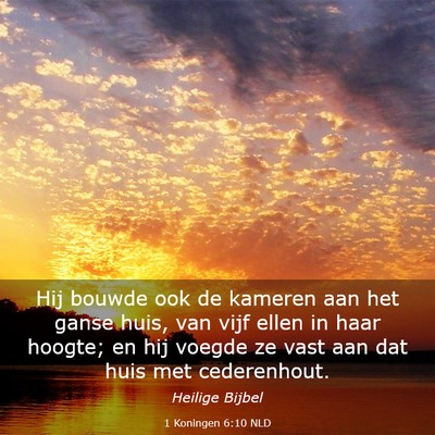 Picture 03 - 1 Koningen 6:10 NLD - Hij bouwde ook de kameren aan het ganse huis, van - Bible Verse Picture