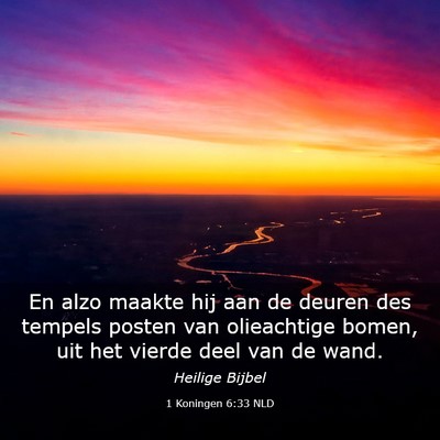 Picture 03 - 1 Koningen 6:33 NLD - En alzo maakte hij aan de deuren des tempels - Bible Verse Picture