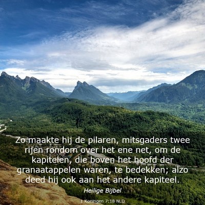 Picture 03 - 1 Koningen 7:18 NLD - Zo maakte hij de pilaren, mitsgaders twee rijen - Bible Verse Picture