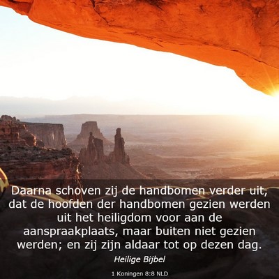 Picture 03 - 1 Koningen 8:8 NLD - Daarna schoven zij de handbomen verder uit, dat - Bible Verse Picture
