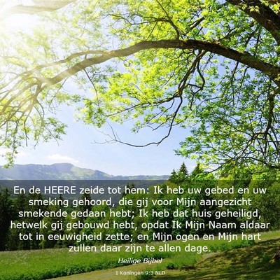 Picture 03 - 1 Koningen 9:3 NLD - En de HEERE zeide tot hem: Ik heb uw gebed en uw - Bible Verse Picture