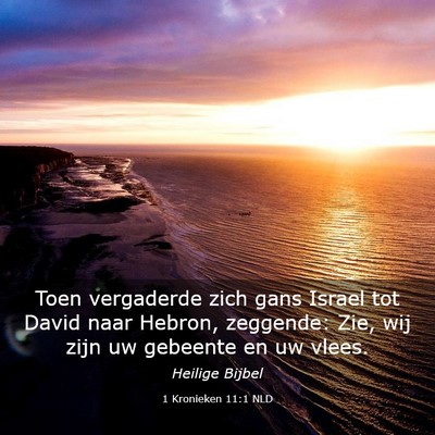 Picture 03 - 1 Kronieken 11:1 NLD - Toen vergaderde zich gans Israel tot David naar - Bible Verse Picture