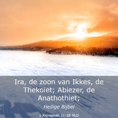 Picture 03 - 1 Kronieken 11:28 NLD - Ira, de zoon van Ikkes, de Thekoiet; Abiezer, de - Bible Verse Picture