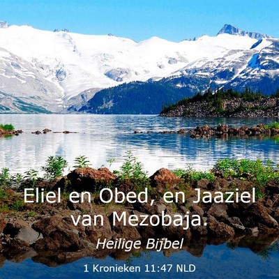 Picture 03 - 1 Kronieken 11:47 NLD - Eliel en Obed, en Jaaziel van - Bible Verse Picture