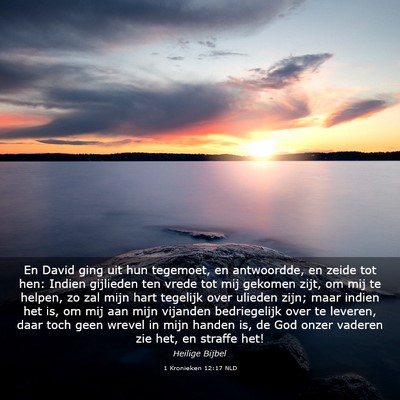 Picture 03 - 1 Kronieken 12:17 NLD - En David ging uit hun tegemoet, en antwoordde, en - Bible Verse Picture