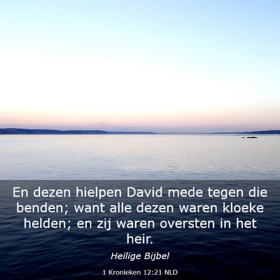 Picture 03 - 1 Kronieken 12:21 NLD - En dezen hielpen David mede tegen die benden; - Bible Verse Picture