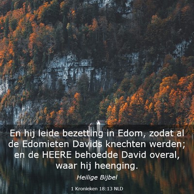 Picture 03 - 1 Kronieken 18:13 NLD - En hij leide bezetting in Edom, zodat al de - Bible Verse Picture