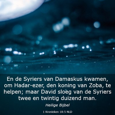 Picture 03 - 1 Kronieken 18:5 NLD - En de Syriers van Damaskus kwamen, om Hadar-ezer, - Bible Verse Picture
