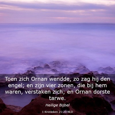 Picture 03 - 1 Kronieken 21:20 NLD - Toen zich Ornan wendde, zo zag hij den engel; en - Bible Verse Picture
