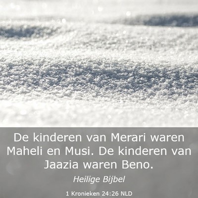 Picture 03 - 1 Kronieken 24:26 NLD - De kinderen van Merari waren Maheli en Musi. De - Bible Verse Picture