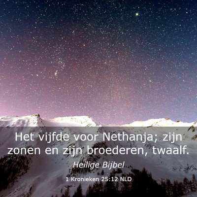Picture 03 - 1 Kronieken 25:12 NLD - Het vijfde voor Nethanja; zijn zonen en zijn - Bible Verse Picture