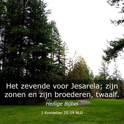 Picture 03 - 1 Kronieken 25:14 NLD - Het zevende voor Jesarela; zijn zonen en zijn - Bible Verse Picture