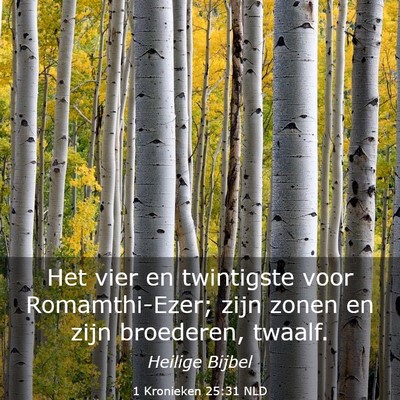 Picture 03 - 1 Kronieken 25:31 NLD - Het vier en twintigste voor Romamthi-Ezer; zijn - Bible Verse Picture