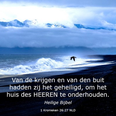 Picture 03 - 1 Kronieken 26:27 NLD - Van de krijgen en van den buit hadden zij het - Bible Verse Picture