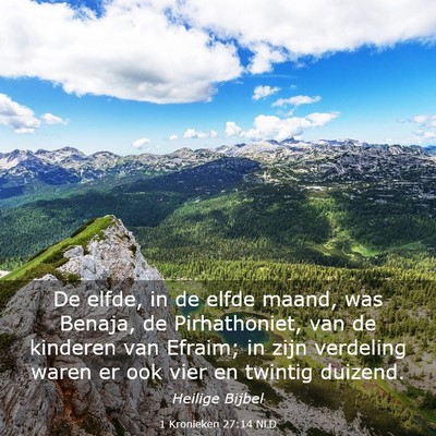 Picture 03 - 1 Kronieken 27:14 NLD - De elfde, in de elfde maand, was Benaja, de - Bible Verse Picture