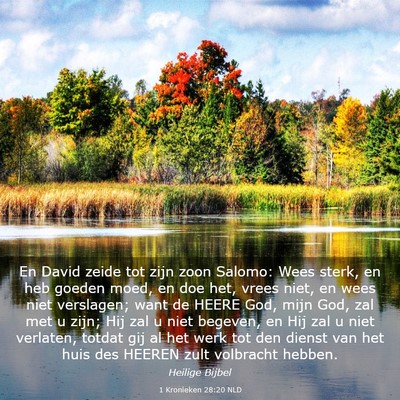 Picture 03 - 1 Kronieken 28:20 NLD - En David zeide tot zijn zoon Salomo: Wees sterk, - Bible Verse Picture