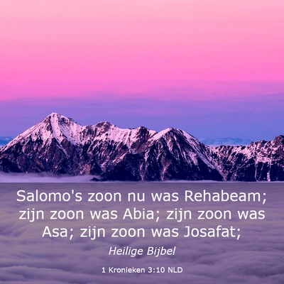 Picture 03 - 1 Kronieken 3:10 NLD - Salomo's zoon nu was Rehabeam; zijn zoon was - Bible Verse Picture