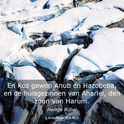 Picture 03 - 1 Kronieken 4:8 NLD - En Koz gewon Anub en Hazobeba, en de huisgezinnen - Bible Verse Picture