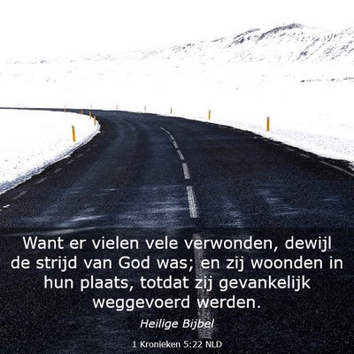 Picture 03 - 1 Kronieken 5:22 NLD - Want er vielen vele verwonden, dewijl de strijd - Bible Verse Picture