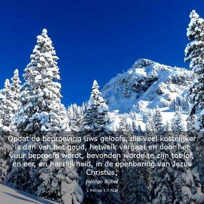 Picture 03 - 1 Petrus 1:7 NLD - Opdat de beproeving uws geloofs, die veel - Bible Verse Picture