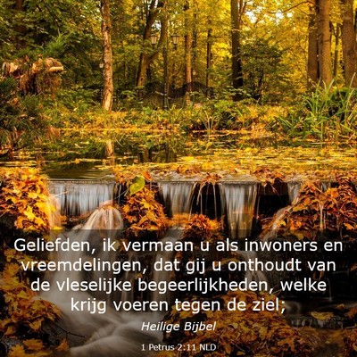 Picture 03 - 1 Petrus 2:11 NLD - Geliefden, ik vermaan u als inwoners en - Bible Verse Picture