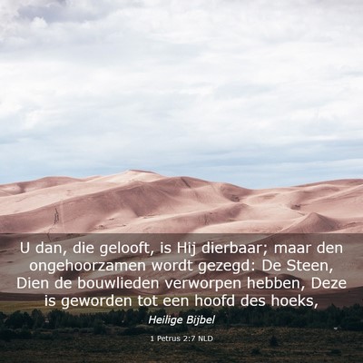 Picture 03 - 1 Petrus 2:7 NLD - U dan, die gelooft, is Hij dierbaar; maar den - Bible Verse Picture