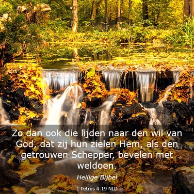 Picture 03 - 1 Petrus 4:19 NLD - Zo dan ook die lijden naar den wil van God, dat - Bible Verse Picture
