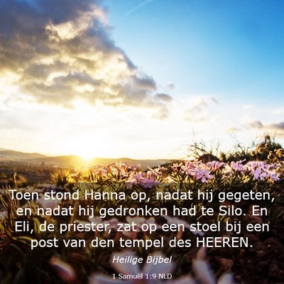 Picture 03 - 1 Samuël 1:9 NLD - Toen stond Hanna op, nadat hij gegeten, en nadat - Bible Verse Picture